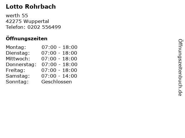 Lotto Rohrbach in Wuppertal: Adresse und Öffnungszeiten
