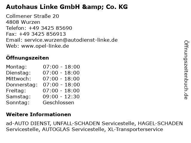 Autohaus Linke GmbH & Co. KG in Wurzen: Adresse und Öffnungszeiten