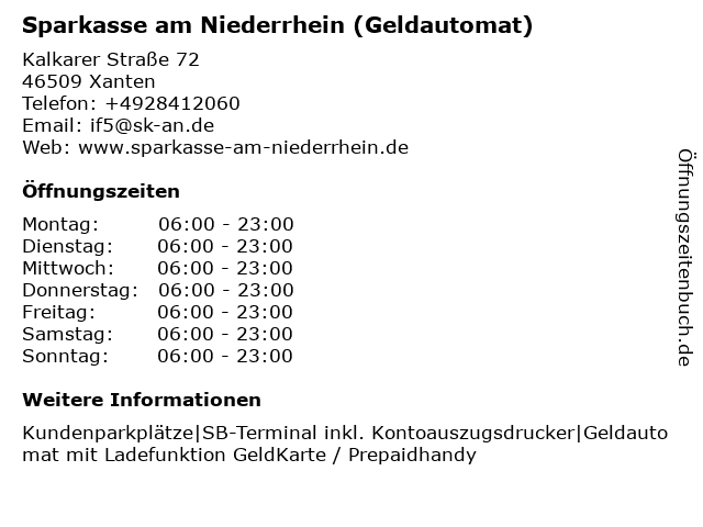 Á Offnungszeiten Sparkasse Am Niederrhein Geschaftsstelle Marienbaum Kalkarer Str 72 In Xanten