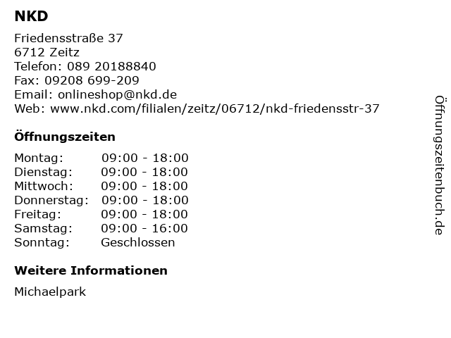 NKD Vertriebs GmbH in Zeitz: Adresse und Öffnungszeiten