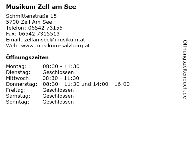 Musikum Zell am See in Zell Am See: Adresse und Öffnungszeiten